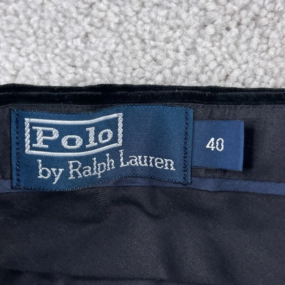VINTAGE Polo Ralph Lauren Pants Mens 40 Black Corduroy Unhemmed Italy NEW NWT‎